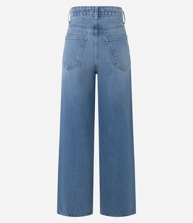 Pantalón Wide Leg en Jeans con Cintura Alta y Bolsillos 7