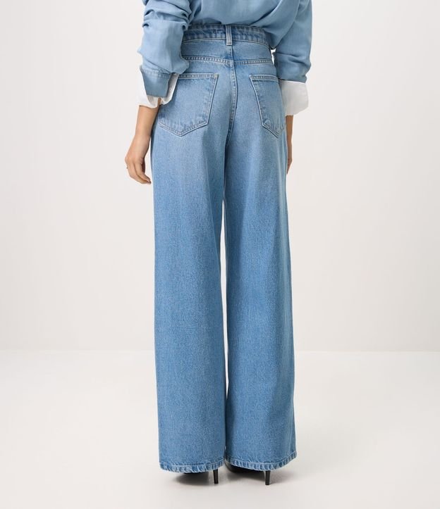 Pantalón Wide Leg en Jeans con Cintura Alta y Bolsillos 5