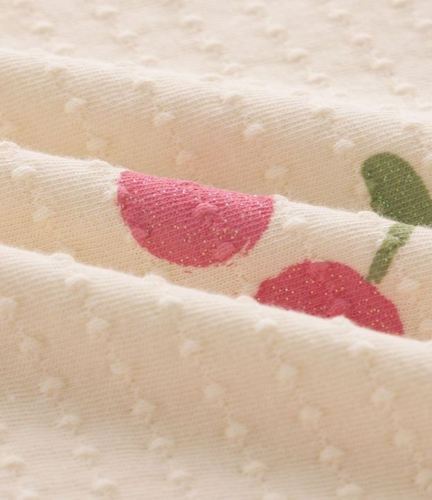 Blusa Relaxed en Algodón Texturizado con Pompón y Cereza - Talle 1 a 6 años 4