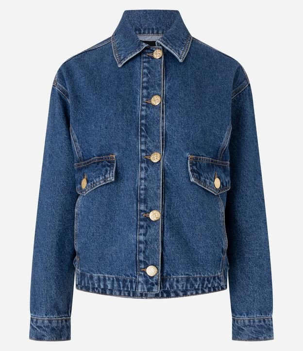 Campera Jeans Overshirt con Botones Delanteros 5
