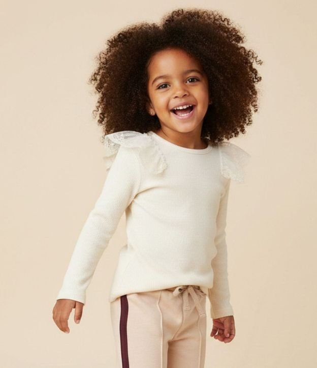Blusa Slim Infantil con Lentejuela en los Hombros – Talle 1 a 6 años