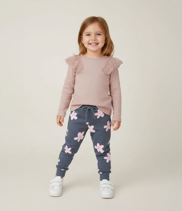 Blusa Slim Infantil con Lentejuela en los Hombros – Talle 1 a 6 años