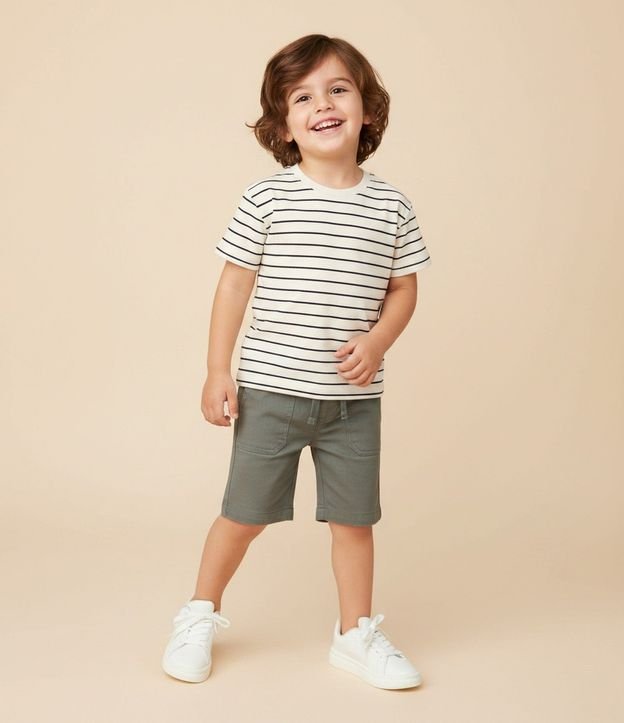 Remera Infantil Rayada en Algodón Texturizada – Talle 1 a 6 años