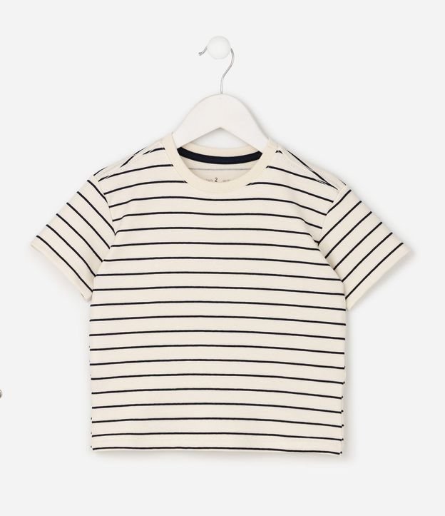 Remera Infantil Rayada en Algodón Texturizada – Talle 1 a 6 años 2