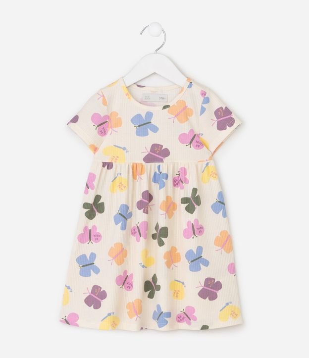 Vestido Marias Infantil Canelado con Estampado Mariposas – Talle 1 a 6 años 2