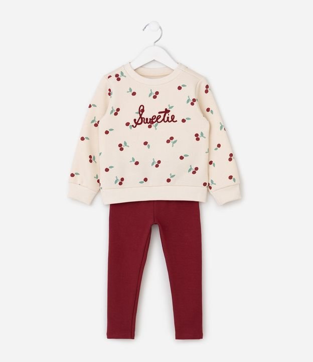 Conjunto Comfort Flare Infantil con Estampa de Cereza – Talle 1 a 6 años 2