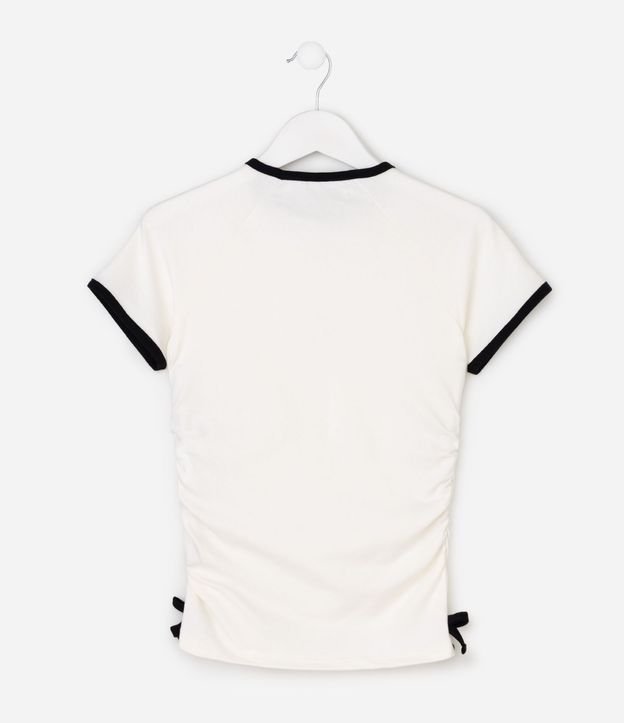 Blusa Slim Infantil con Cuello Contrastante y Lazo Lateral – Talle 5 a 16 años 3
