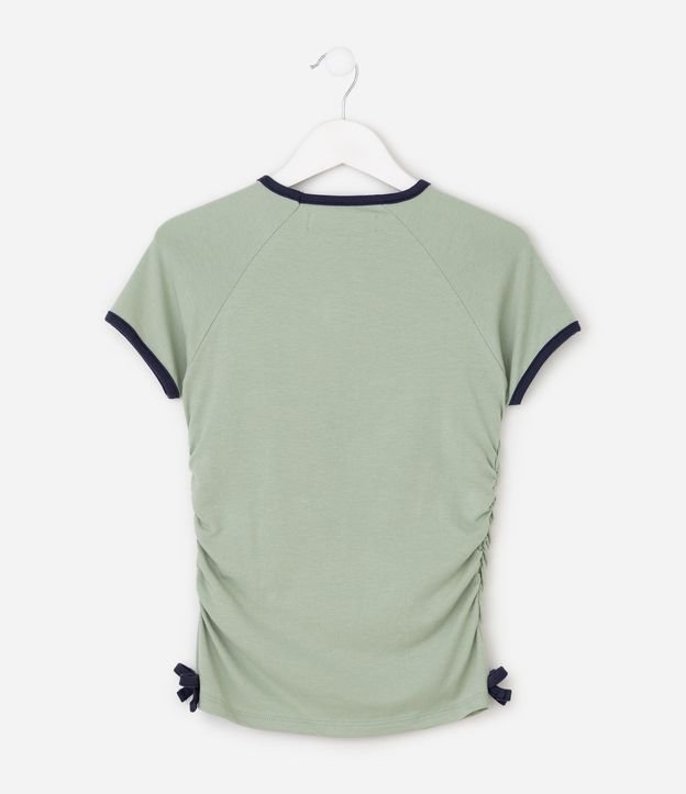Blusa Slim Infantil con Cuello Contrastante y Lazo Lateral – Talle 5 a 16 años 3