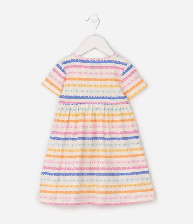Vestido Infantil con Estampado Rayada y Corazones - Talle 1 a 6 años 3