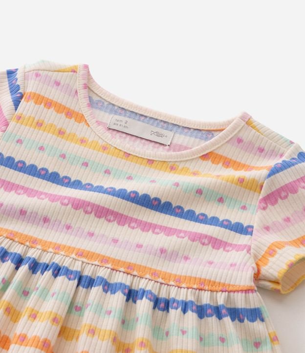 Vestido Infantil con Estampado Rayada y Corazones - Talle 1 a 6 años 5