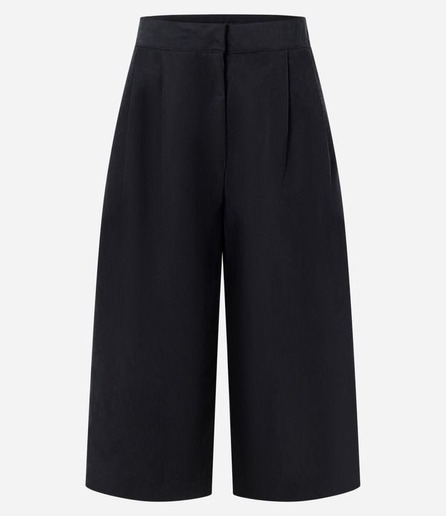 Pantalón Pantacourt en Sarga con Pliegues Delanteros 5