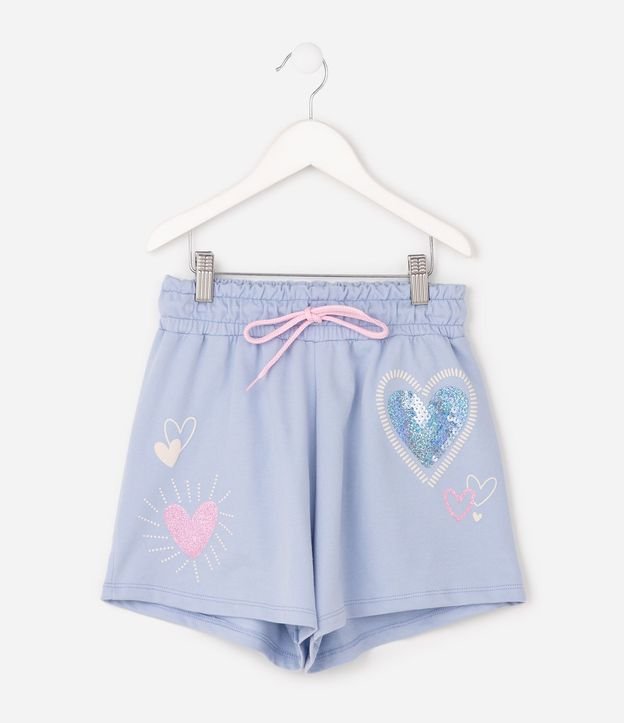 Short Infantil en Algodón con Cintura Ajustable y Estampa de Corazones - Talle 5 a 14 años 2