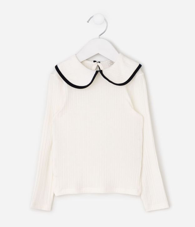 Blusa Infantil con Cuello Muñeca y Bies Contrastante – Talle 1 a 6 años 3