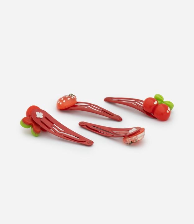Kit 4x1 de Pinza para el Pelo Infantil Frutilla y Cereza 2