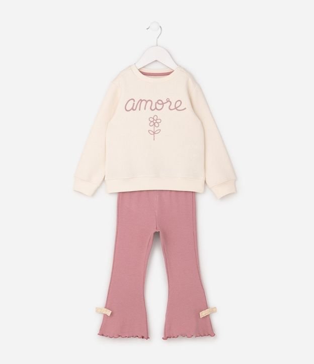 Conjunto Comfort Infantil en Algodón con Bordado y Moñitas Lateral – Talle 1 a 6 años 2