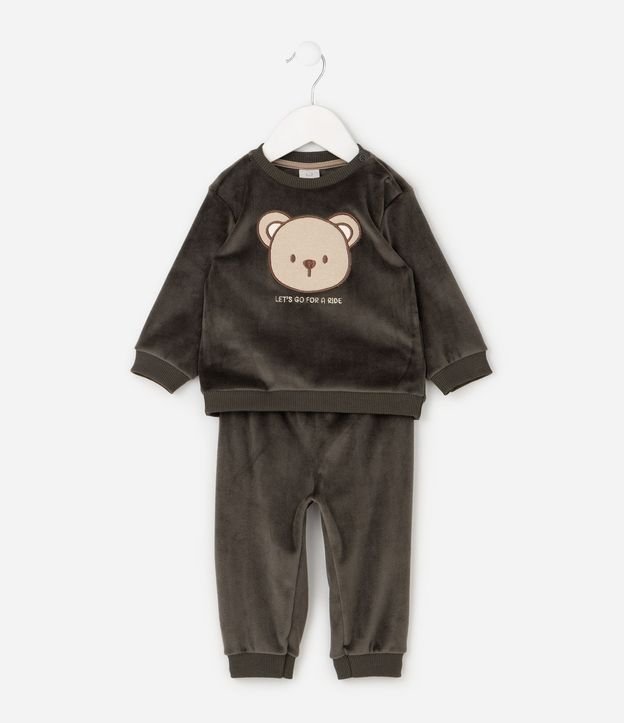 Conjunto Infantil con Bordado Oso – Talle 0 a 18 Meses 2