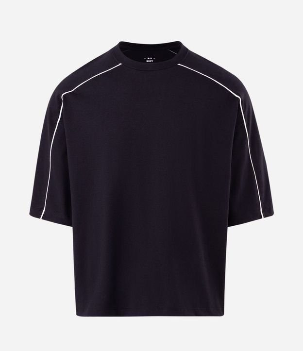 Remera Boxy en Algodón con Rayas Contrastante 5