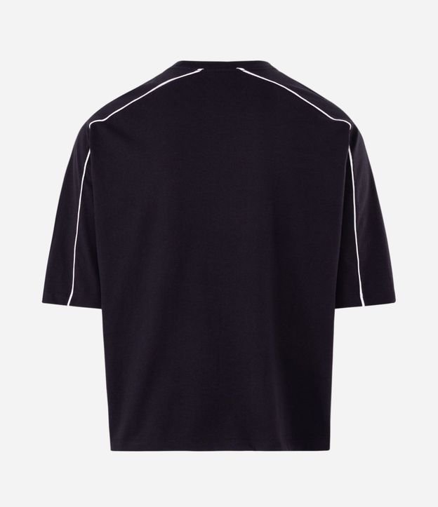 Remera Boxy en Algodón con Rayas Contrastante 6