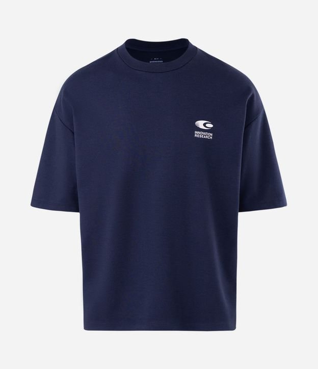 Remera de Algodón con Mangas Cortas y Lettering “Innovation Research” Oversized. 4