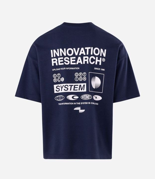 Remera de Algodón con Mangas Cortas y Lettering “Innovation Research” Oversized. 5