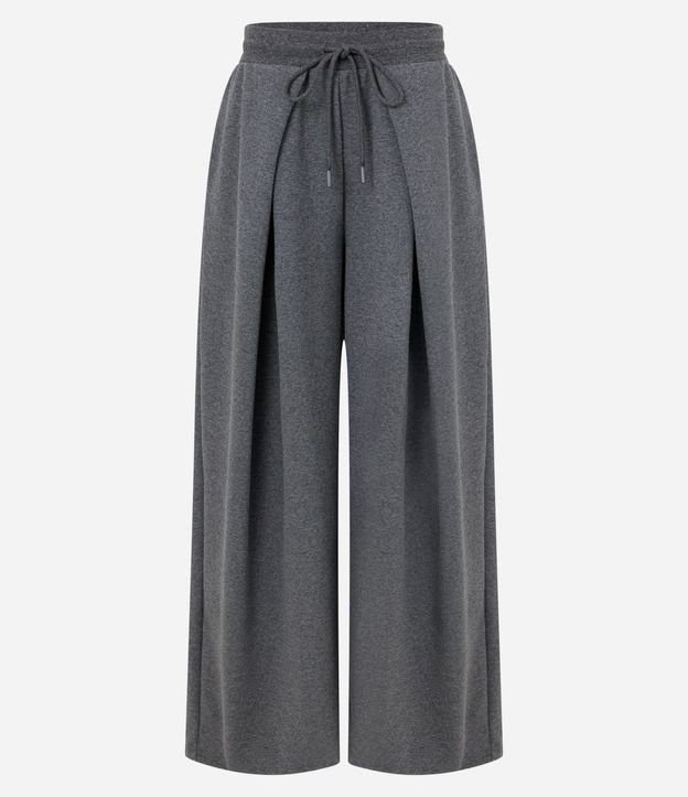 Pantalón Wide en Suedine con Pliegues Delanteros 5