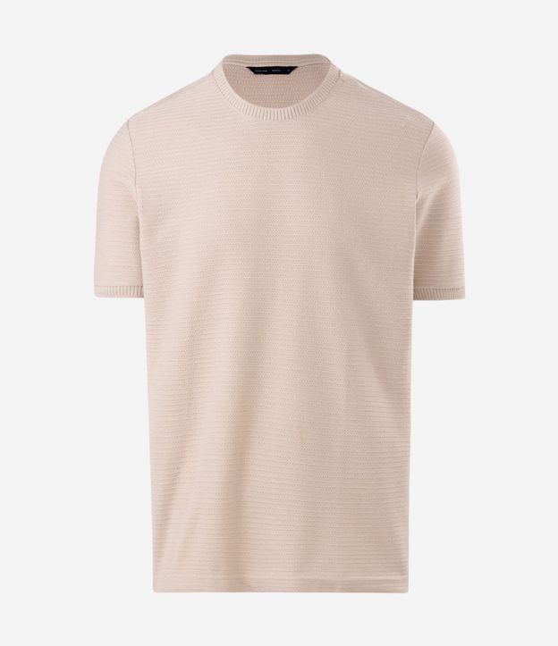 Remera Texturizada con Algodón y Cuello Redondo 5
