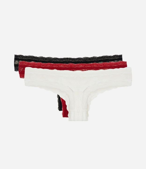Kit Bombacha Bikini en Hilo Laise con Floral Jacquard