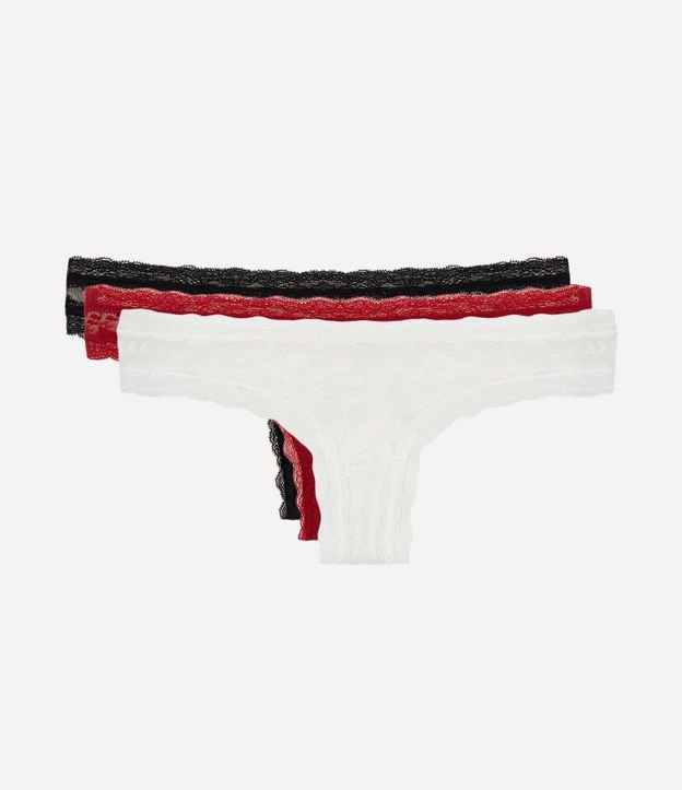 Kit Bombacha Bikini en Hilo Laise con Floral Jacquard 2