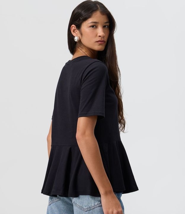 Blusa Manga Corta en Algodón con Bajo Peplum 4