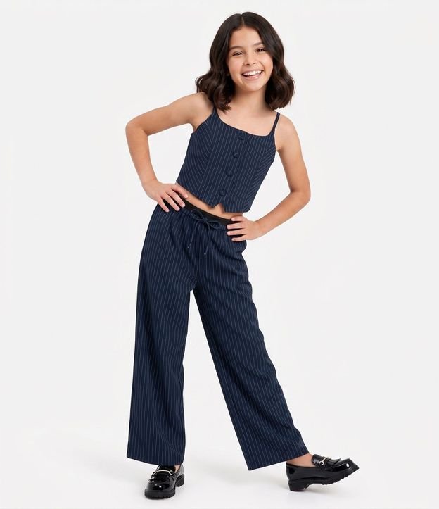 Pantalón Wide Infantil en Sastre con Raya de Tiza – Talle 5 a 16 años 1