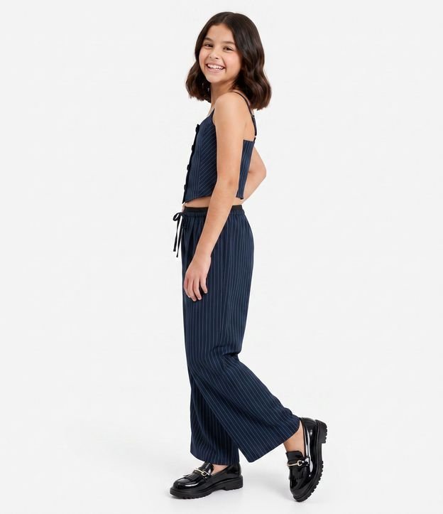 Pantalón Wide Infantil en Sastre con Raya de Tiza – Talle 5 a 16 años 2