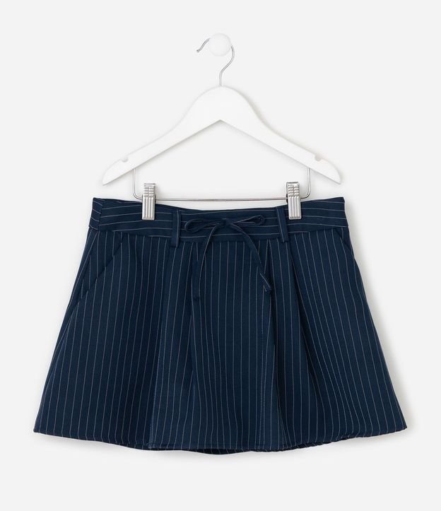Pollera Infantil en Algodón Raya de Tiza - Talle 5 a 16 años 2