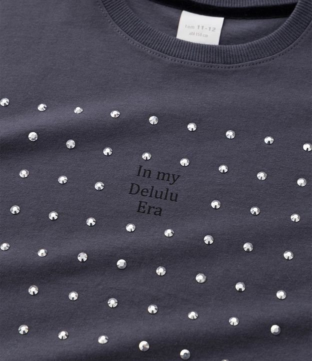 Remera Boxy en Algodón con Lettering y Termocolantes Infantil - Talle 5 a 16 años 5