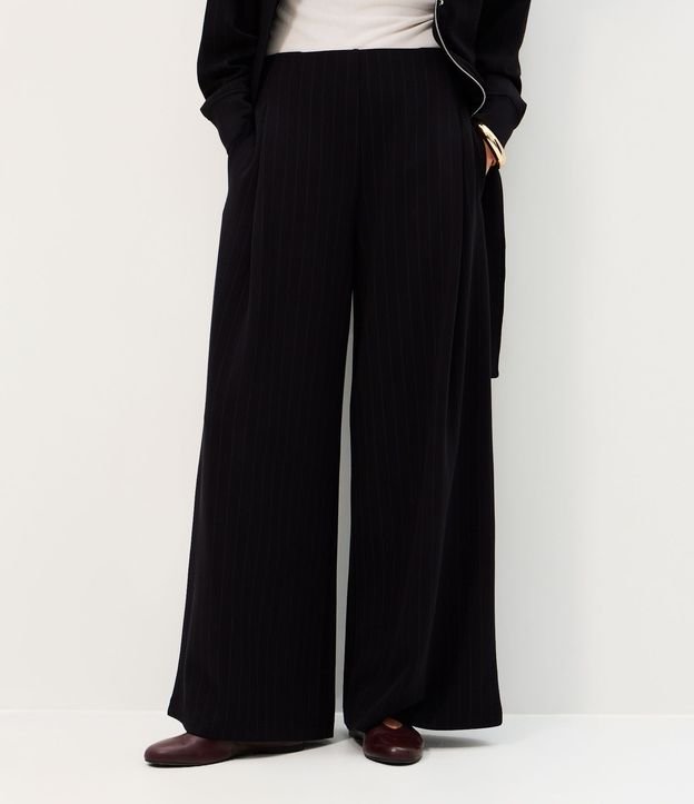 Pantalón Wide Leg Algodón con Estampa Rayada 3