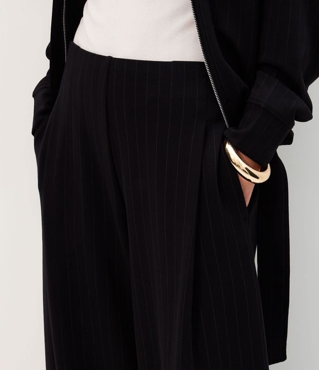 Pantalón Wide Leg Algodón con Estampa Rayada 4