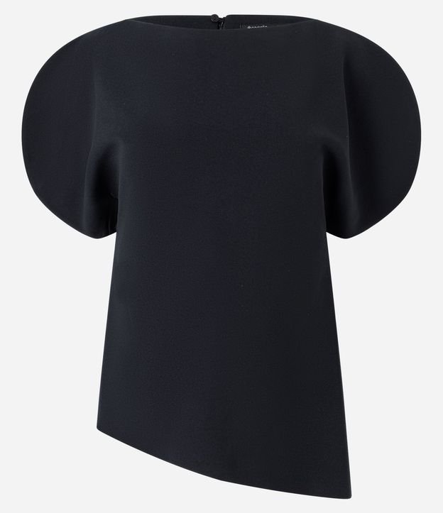 Blusa Alargada en Crepé con Bajo Asimétrico 5