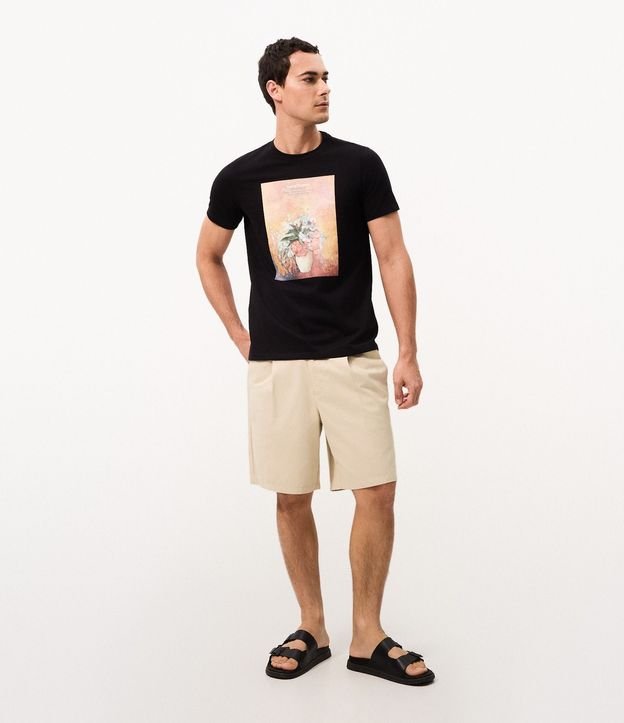 Remera en Algodón con Estampado del Cuadro Vase Of Flowers de Odilon Redon 2