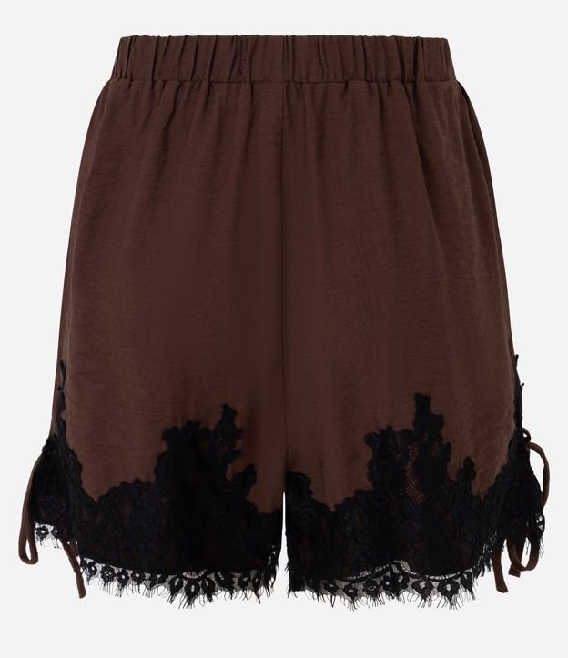 Short en Viscosa con Detalle de Encaje y Lazo en el Lateral 7
