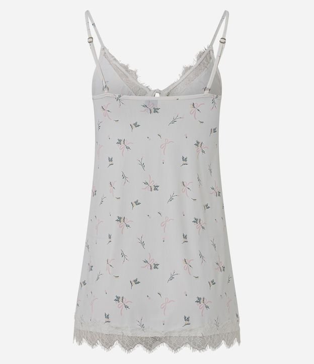 Camisón con Estampado Floral Encaje y Lazo 6