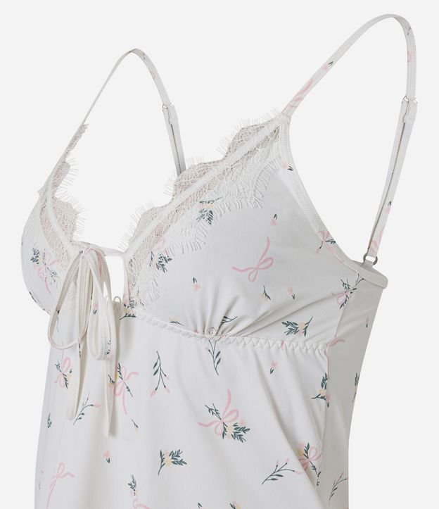 Pijama Short Doll Floral con Encaje y Lazo 6