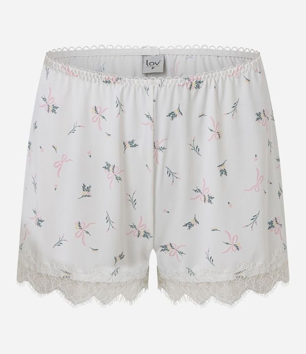 Pijama Short Doll Floral con Encaje y Lazo 8