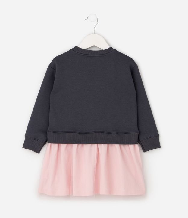 Vestido Infantil Minnie en Lentejuela con Pollera en Tule y Scrunchie – Talle 1 a 6 años 3