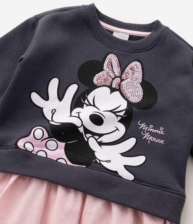 Vestido Infantil Minnie en Lentejuela con Pollera en Tule y Scrunchie – Talle 1 a 6 años 5