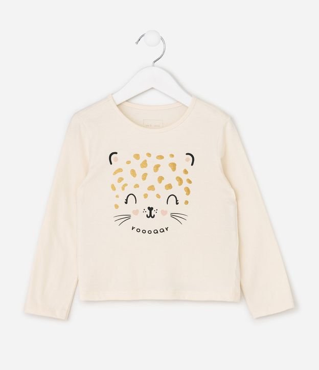 Blusa Infantil en Algodón con Estampa Animal Print - Talle 1 a 6 años 2