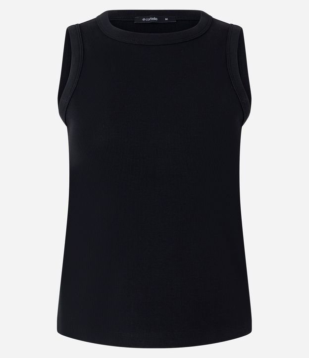 Musculosa Básica en Rib con Modelo Ajustado 5