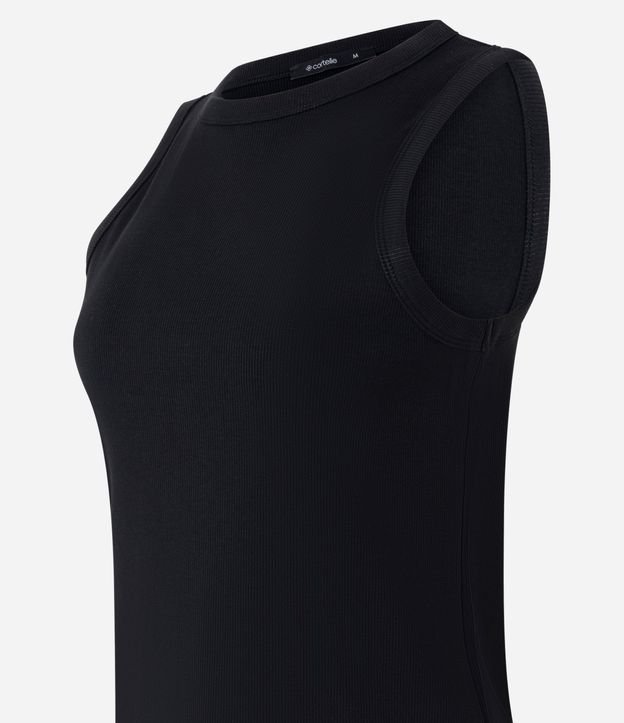 Musculosa Básica en Rib con Modelo Ajustado 6