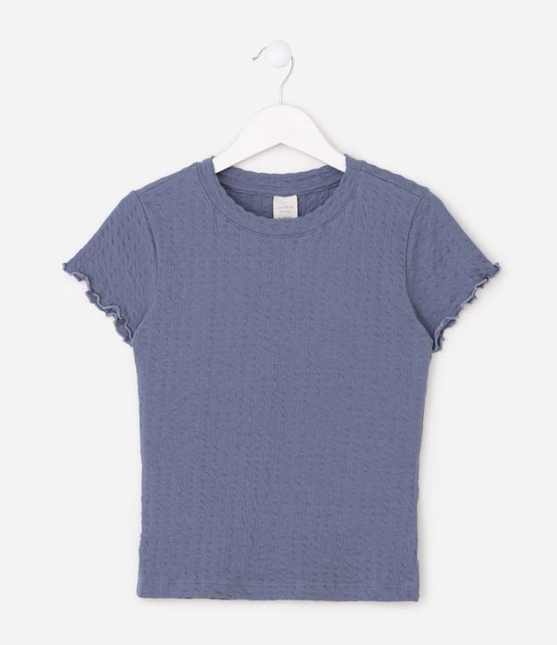 Remera Baby Look Infantil Texturizada - Talle 5 a 16 años 2