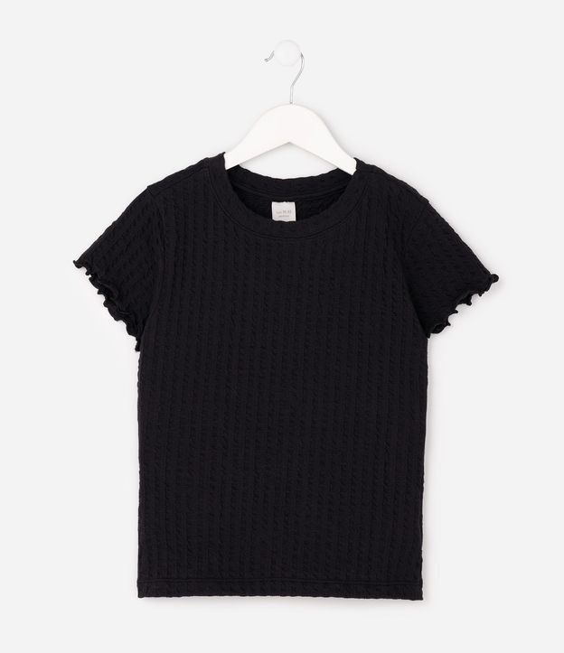 Remera Baby Look Infantil Texturizada - Talle 5 a 16 años 2