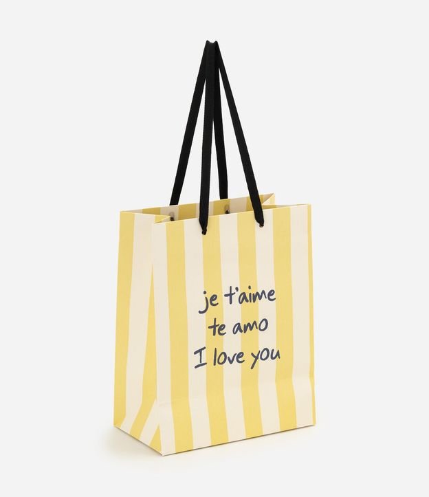 Bolsa de Regalo Pequeña Rayada con Lettering Je T'aime