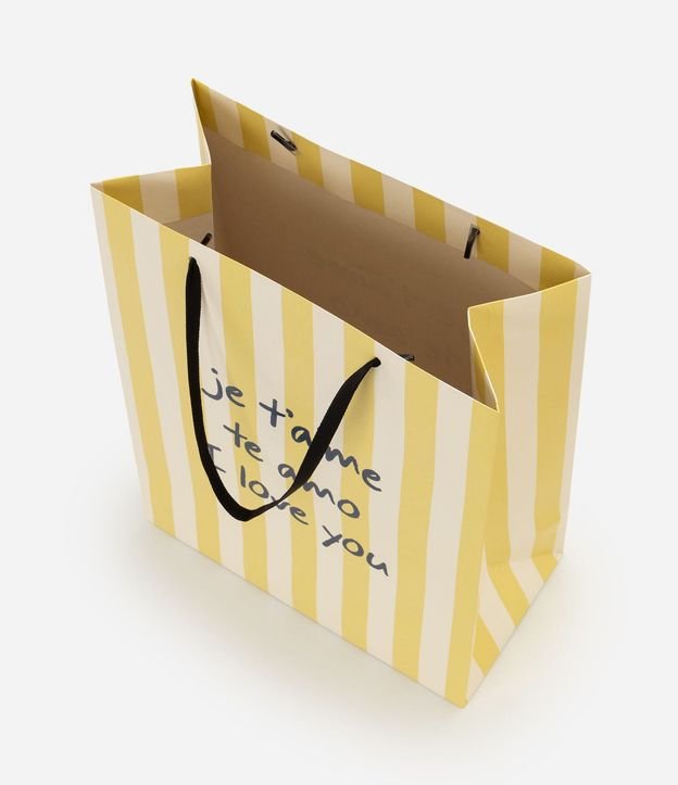 Bolsa de Presente Mediana Rayada con Lettering Je T'aime 2